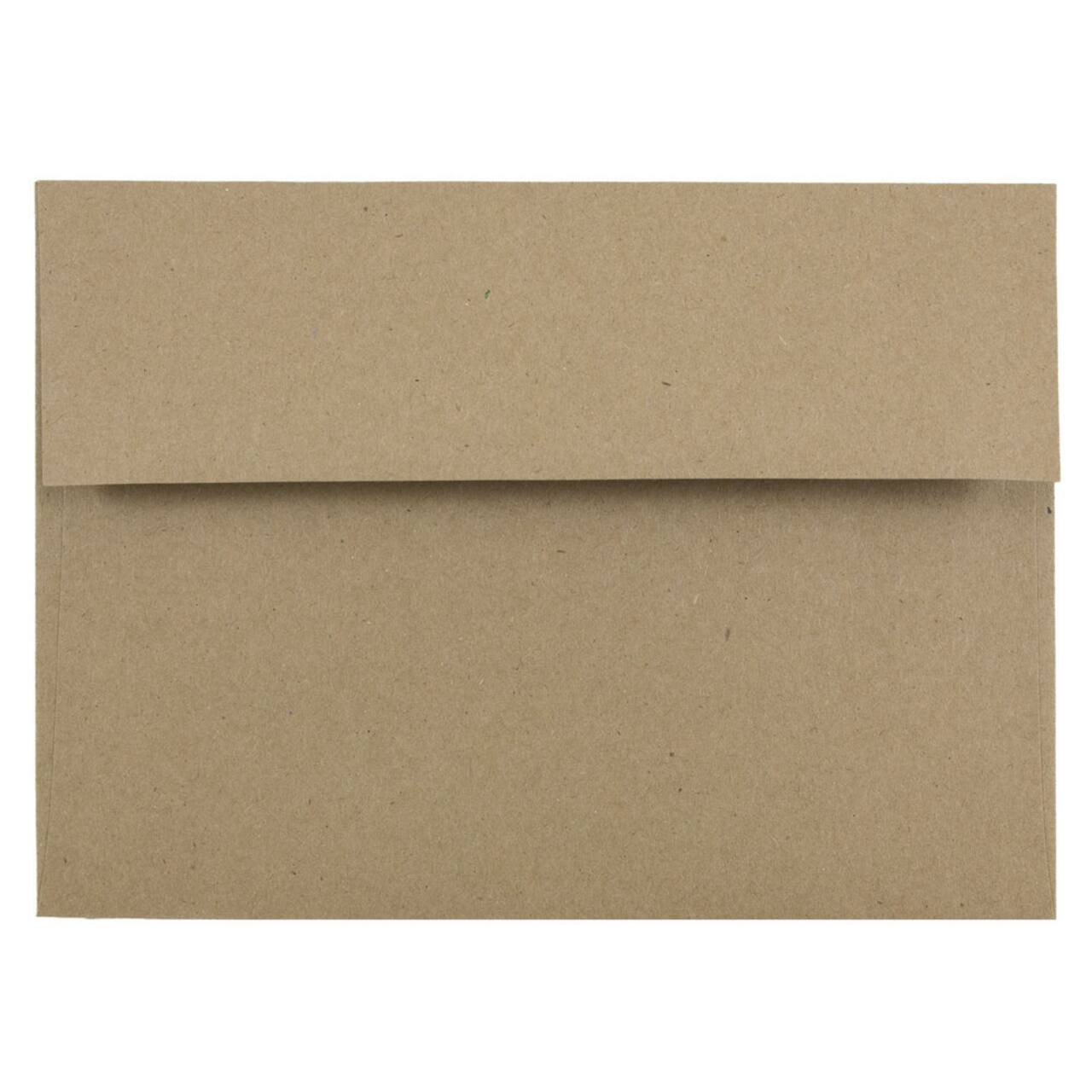 JAM Paper 5" x 7" Brown Kraft Paper Bag Premium Invitation Envelopes